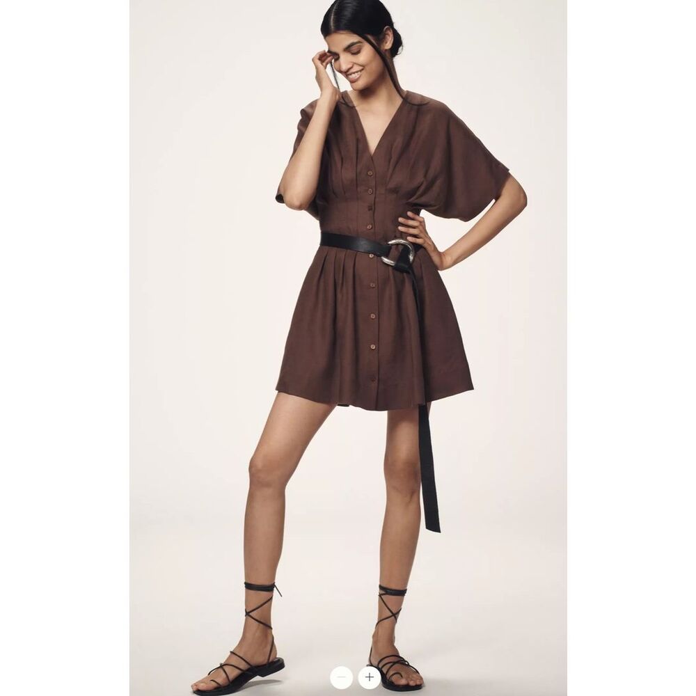 New Anthropologie The Tobie Button-Front Pleated … - image 1